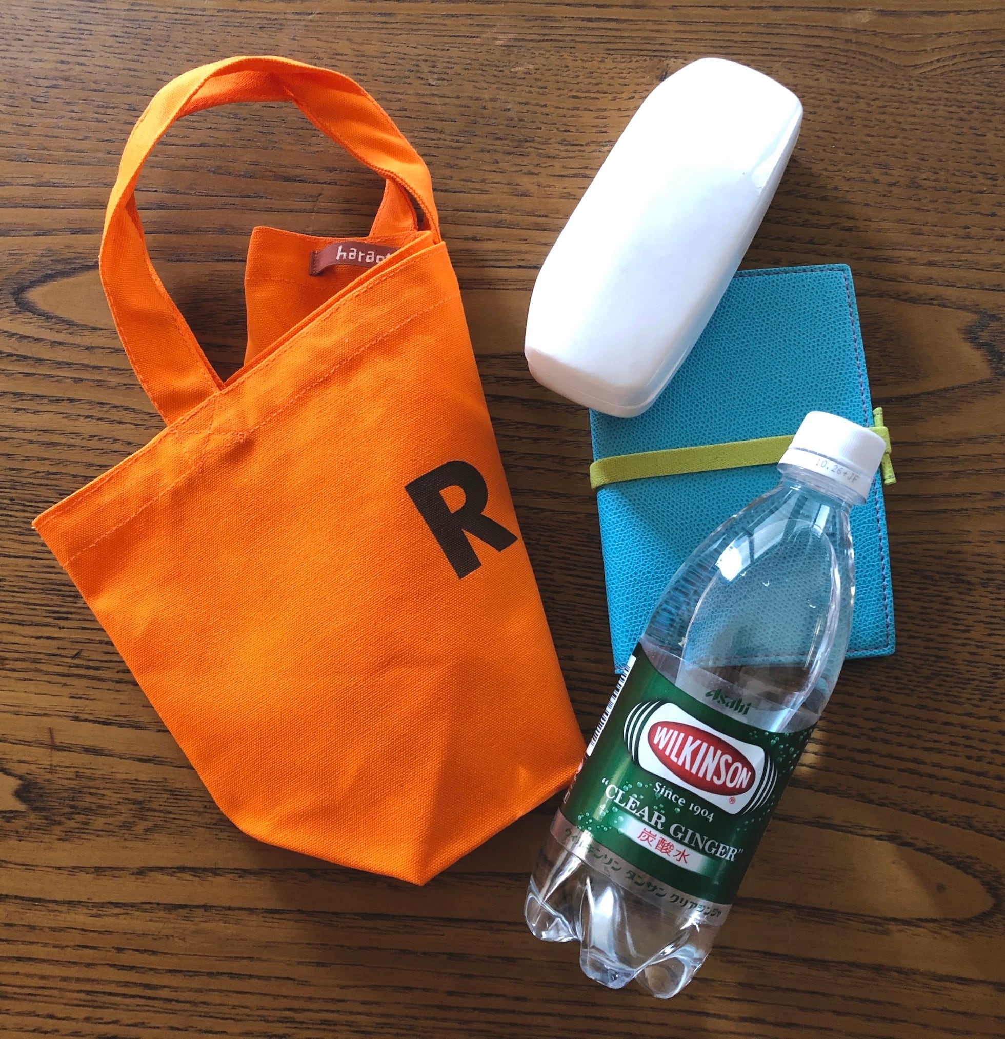 ミニトート【R】オレンジ×チョコレート キャスキッドソンのポケット