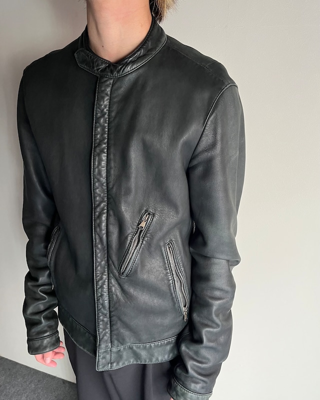 【DOLCE&GABBANA】lamb leather single riders jacket