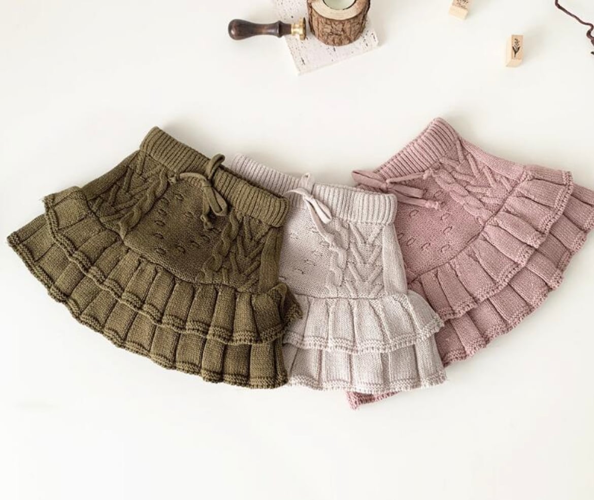 【予約】Heart knit skirt