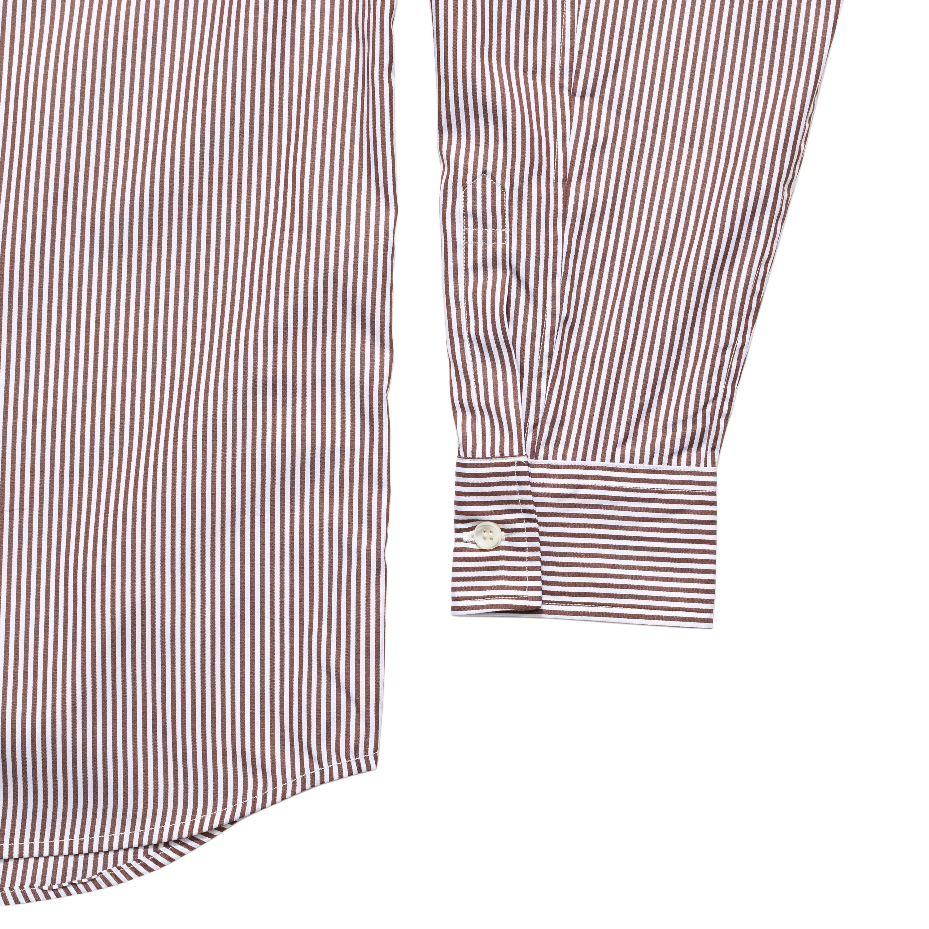 SO ORIGINAL ROUND COLLAR SHIRT (BROWN STRIPE)