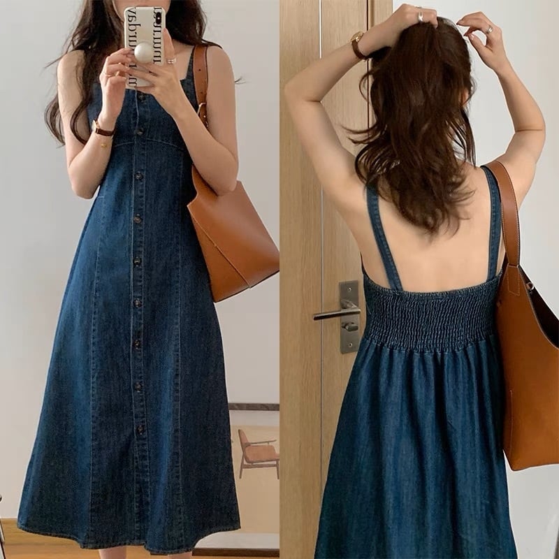 肩出し デニムワンピース G10CON0028 | liberal style. - 韓国