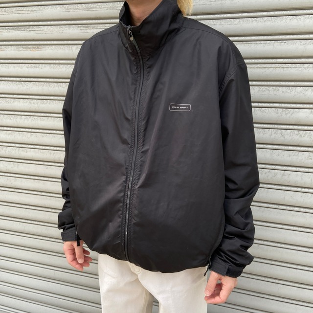 90s POLOSPORT ラルフローレン　ワンポイントロゴジャケット　黒　XL