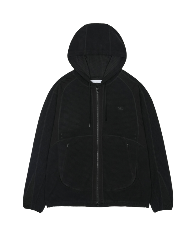 [SAN SAN GEAR] GRID ZIP-UP HOODIE BLACK 正規品 韓国ブランド 韓国通販 韓国代行 韓国ファッション sansan san san sansangear サンサンギア