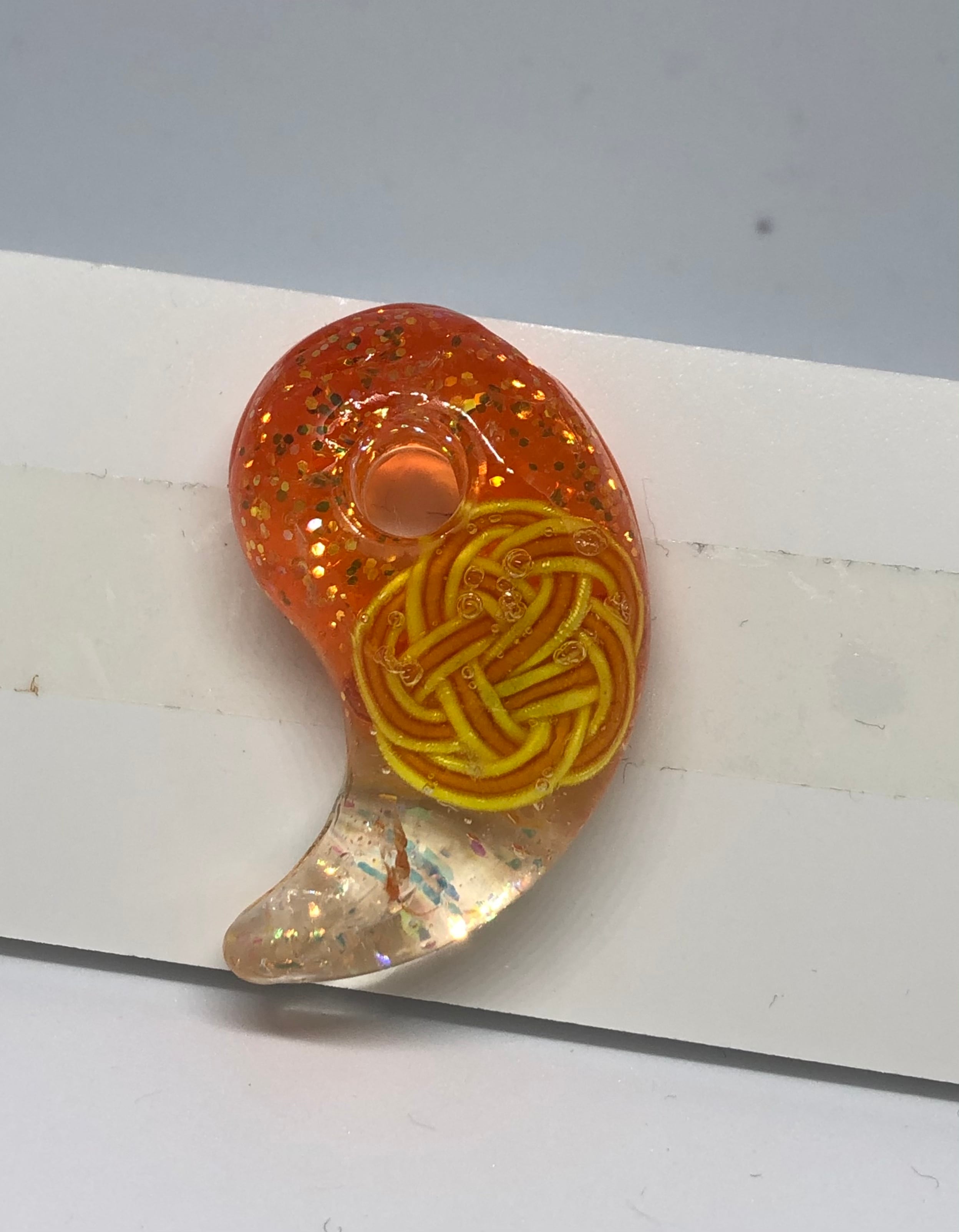 新作】気功玉（赤龍）オルゴナイトのキーホルダー②（願い叶える