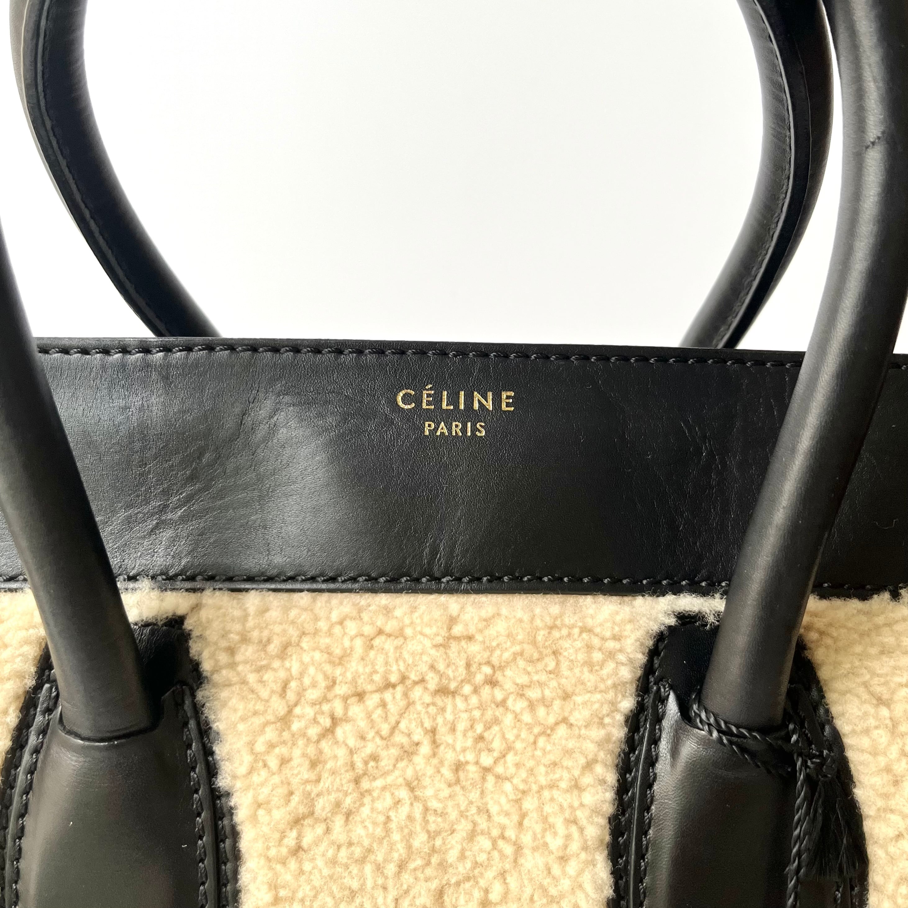 CELINE セリーヌ ラゲージ ミニショッパー ムートン スムース