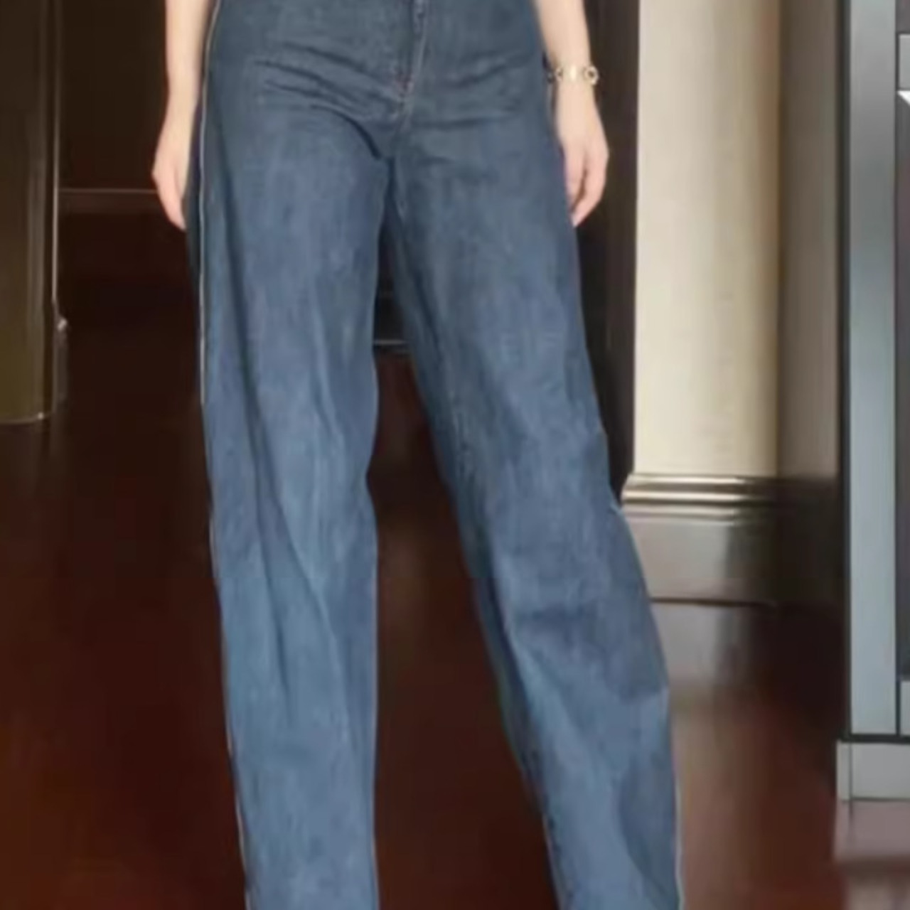 ハイウエストストレートデニムパンツ W00241