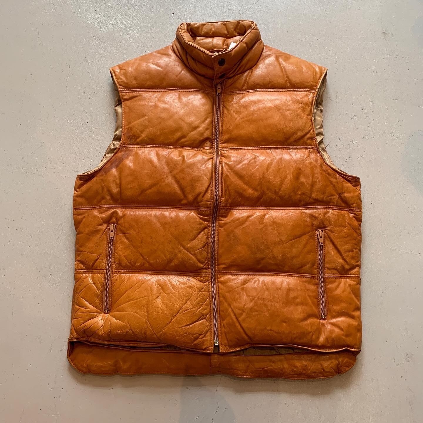 70s Philippe Monet leather down vest【高円寺店】