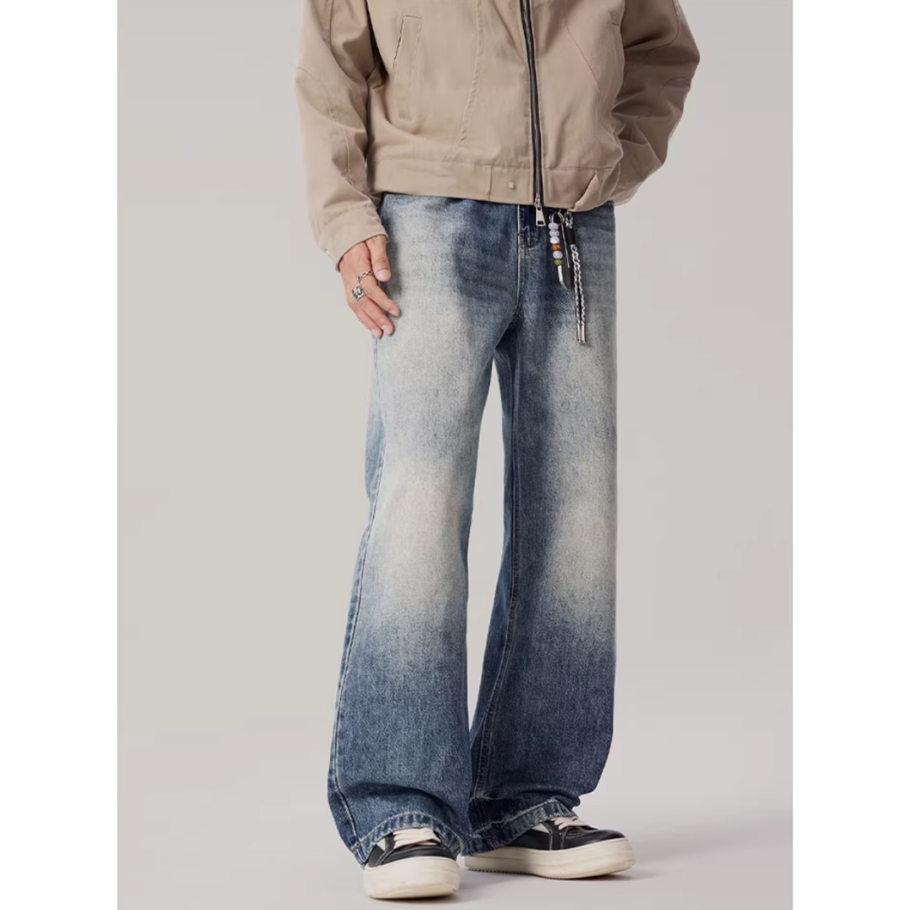 ワイドレッグ ストレートデニムパンツ af0081