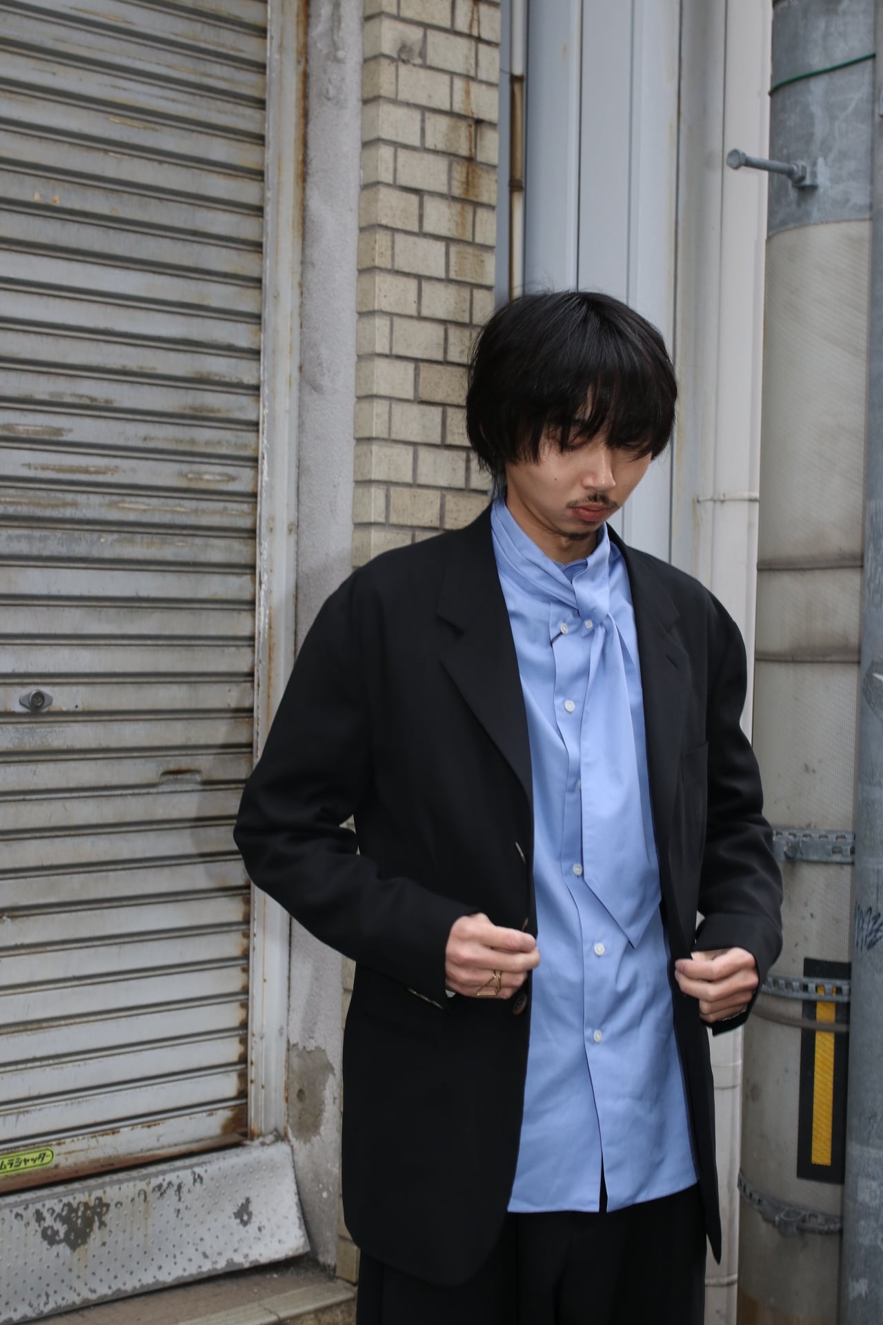 26SS】SOSHIOTSUKI DRAPE FACING JACKET (CHARCOAL GRAY) S26SS12JKT-C