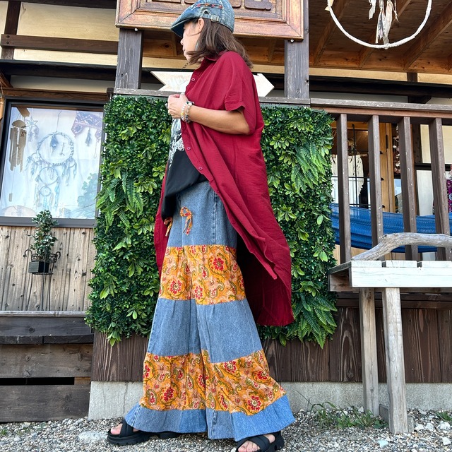 リメイクデニムティアードパンツ