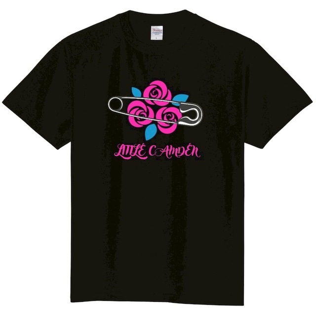 ネオンピンクバラロゴTシャツ
