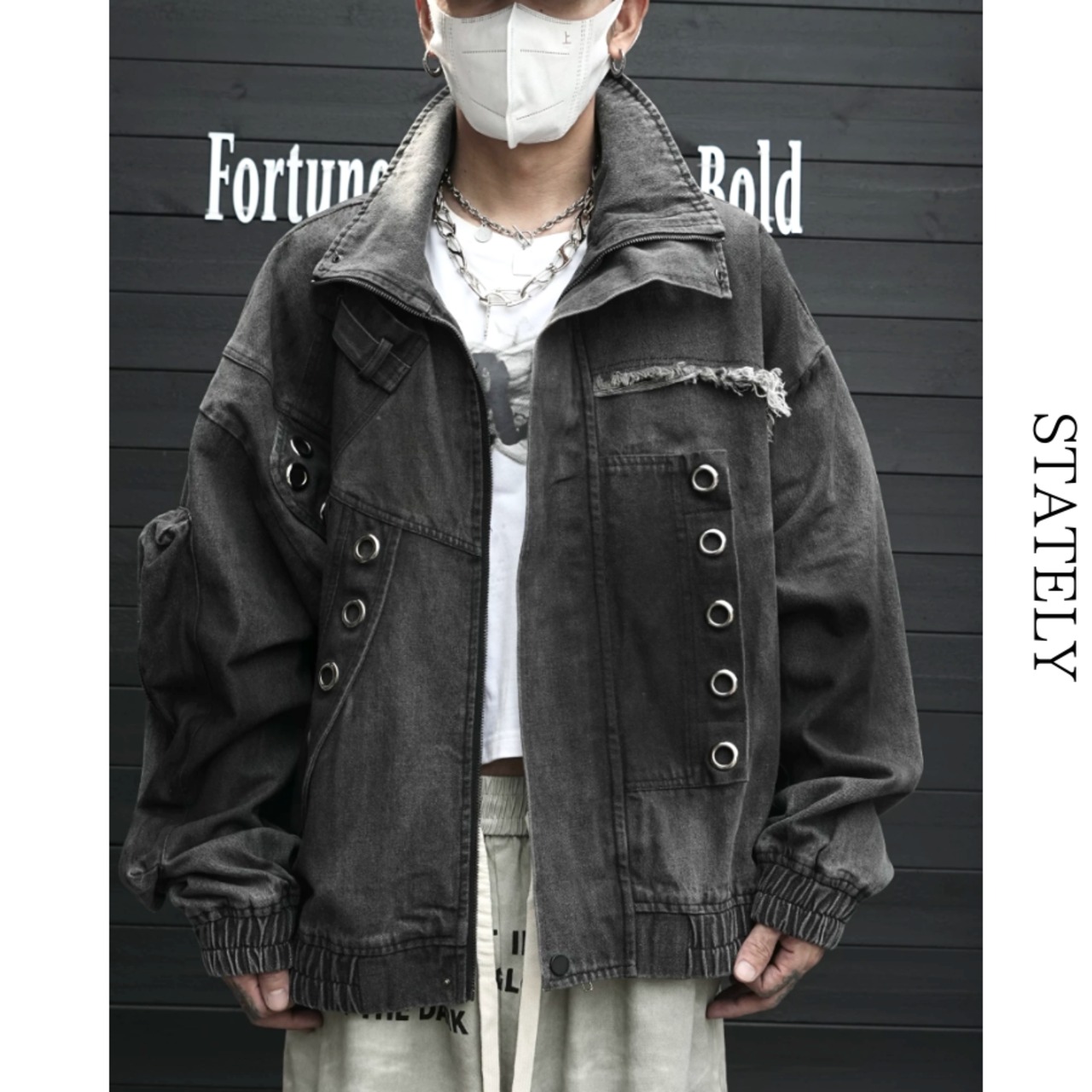Washed Eyelet デニムジャケット_O75・画像4