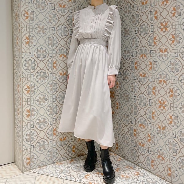 2】ujoh ウジョー 空柄 膝丈 ワンピース シフォン シアー WOMEN 2】ujoh ウジョー 空柄 膝丈 ワンピース シフォン シアー WOMEN