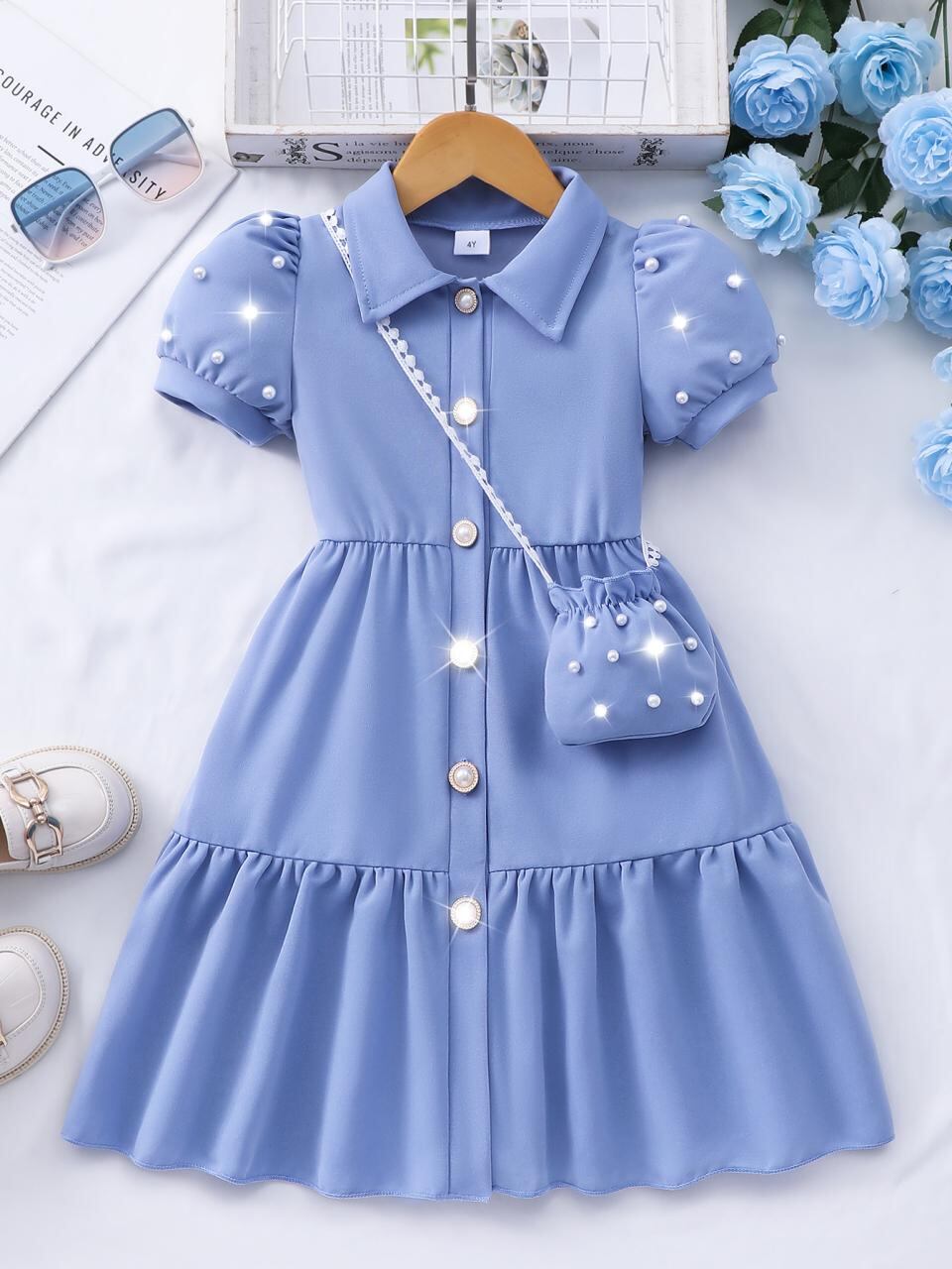美品 日本製 フォークダンス衣装】ブルー Romi Mother ロミマザー 上下
