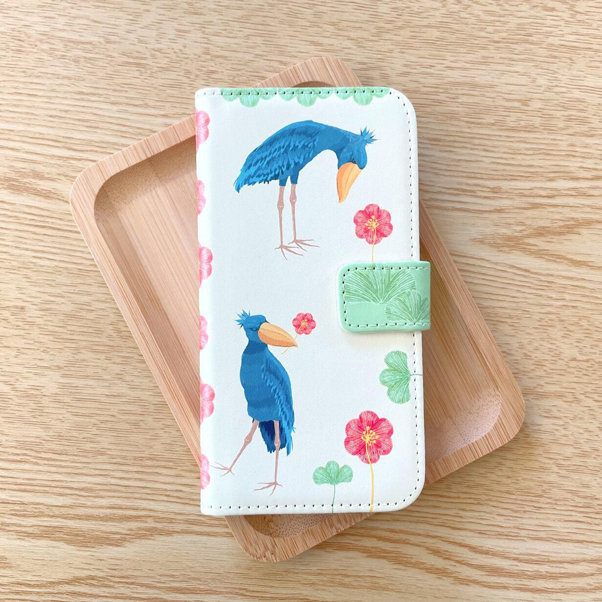 円形レザーケース 花と鳥デザイン e3b6c5638c6564f34a76cdb22d6c5b