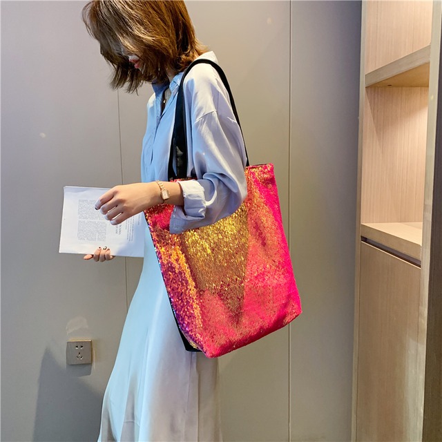 sparkle glam sequin tote bag <b1436>