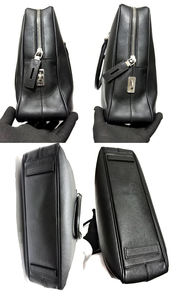 PRADA プラダ サフィアーノレザー ブリーフ ケース トライアングル
