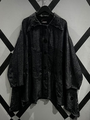 【X VINTAGE】Multi Circle Pattern Vintage Loose L/S Shirt Jacket