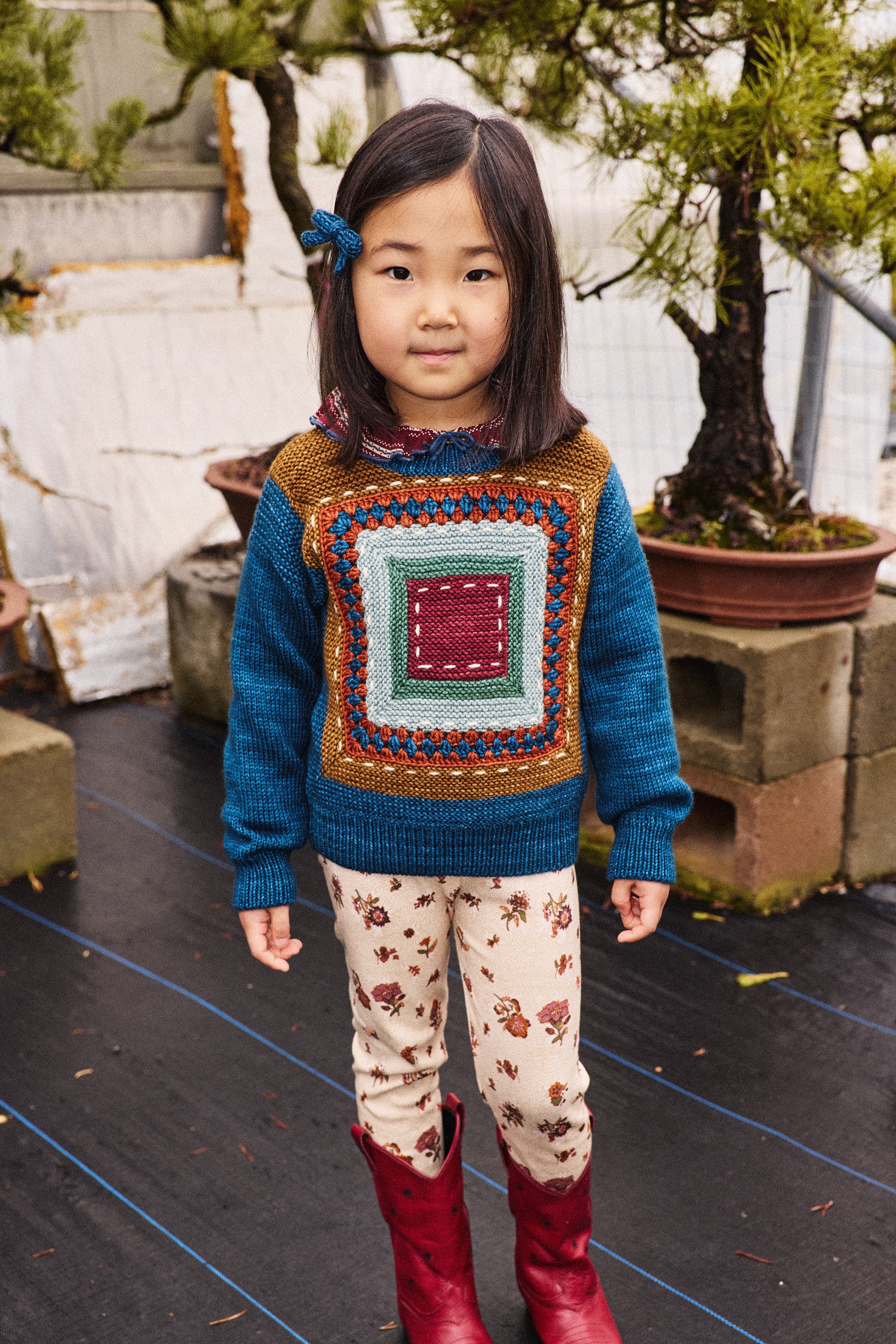 Misha&Puff 26AW 〉 GOLDIE BOW SET / MARINE BLUE | 世界の子供服