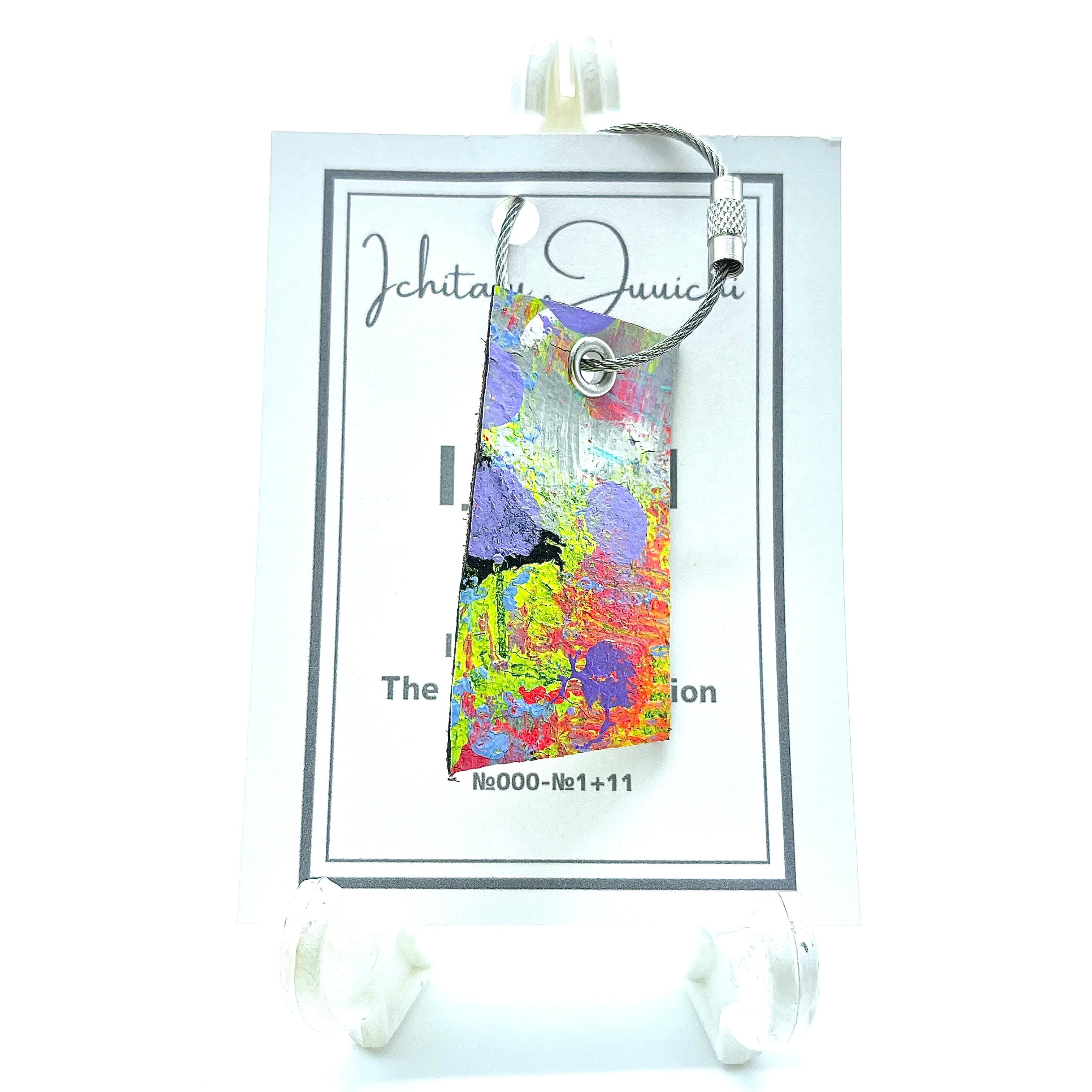 革キーチャーム　派手かわいいみずたま　本革