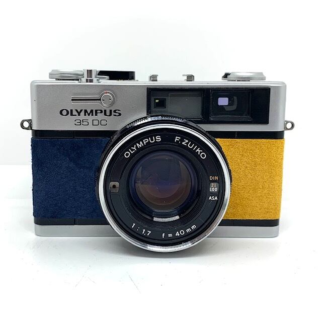 20-223 リメイクカメラ OLYMPUS 35DC（ネイビーブルー・マスタード ...