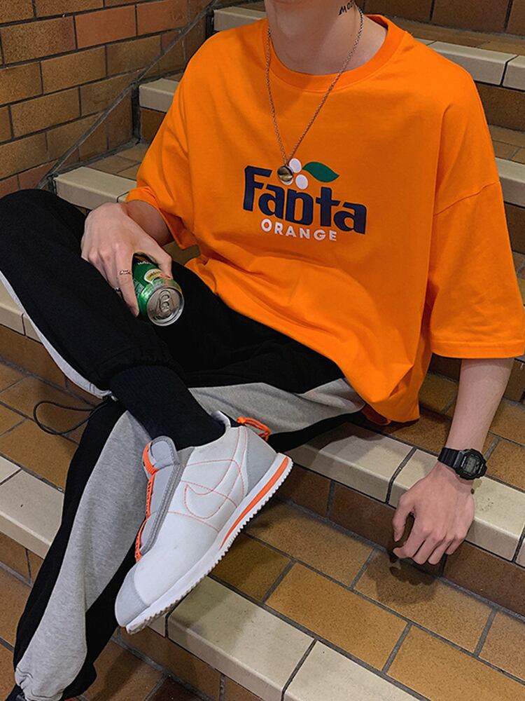 全2色 Tシャツ カットソー プリント カジュアル シンプル