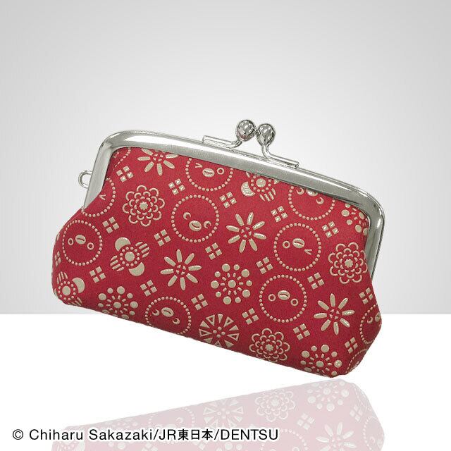 Suicaのペンギン印傳ミニポーチ（十色柄・黒革×白漆） | JIZAING×INDEN