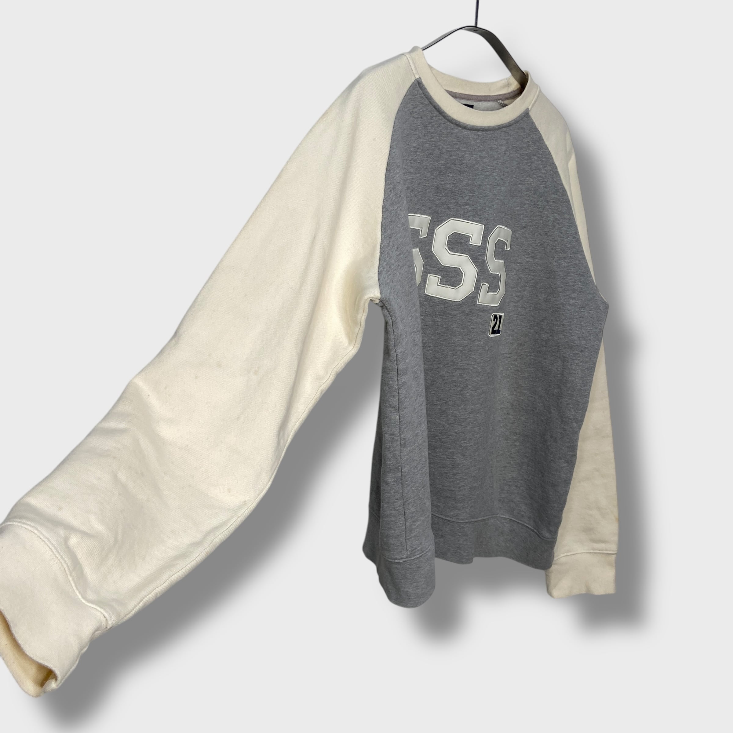 90 Stussy 紺タグ ステューシー ラグランロゴスウェット SSSロゴ 90 Stussy 紺タグ ステューシー ラグランロゴスウェット SSSロゴ