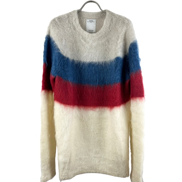 VISVIM(ビズビム) Blue Red Mixing Color Mohair Knit (white) | command+enter