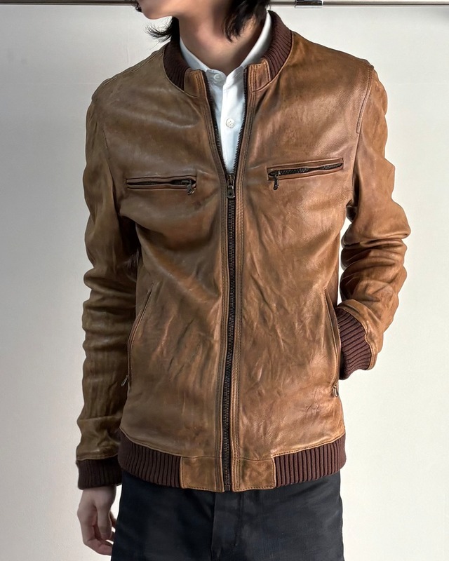 【DOLCE&GABBANA】multi zip leather jacket