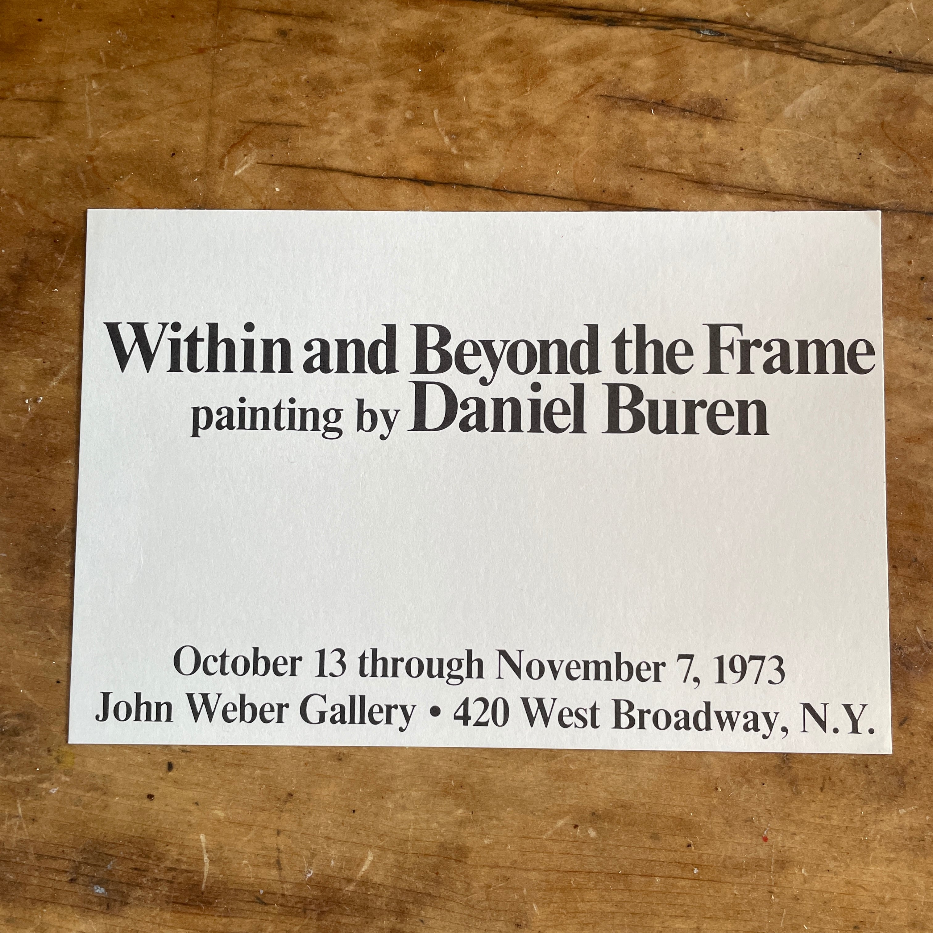 【インヴィテーションカード】ダニエル・ビュラン　Daniel Buren 1973 John Weber Gallery  [310194587]