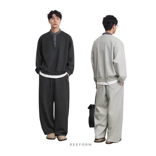 パッチワークフェイクパンツ単品/グレーRF-26SP-050