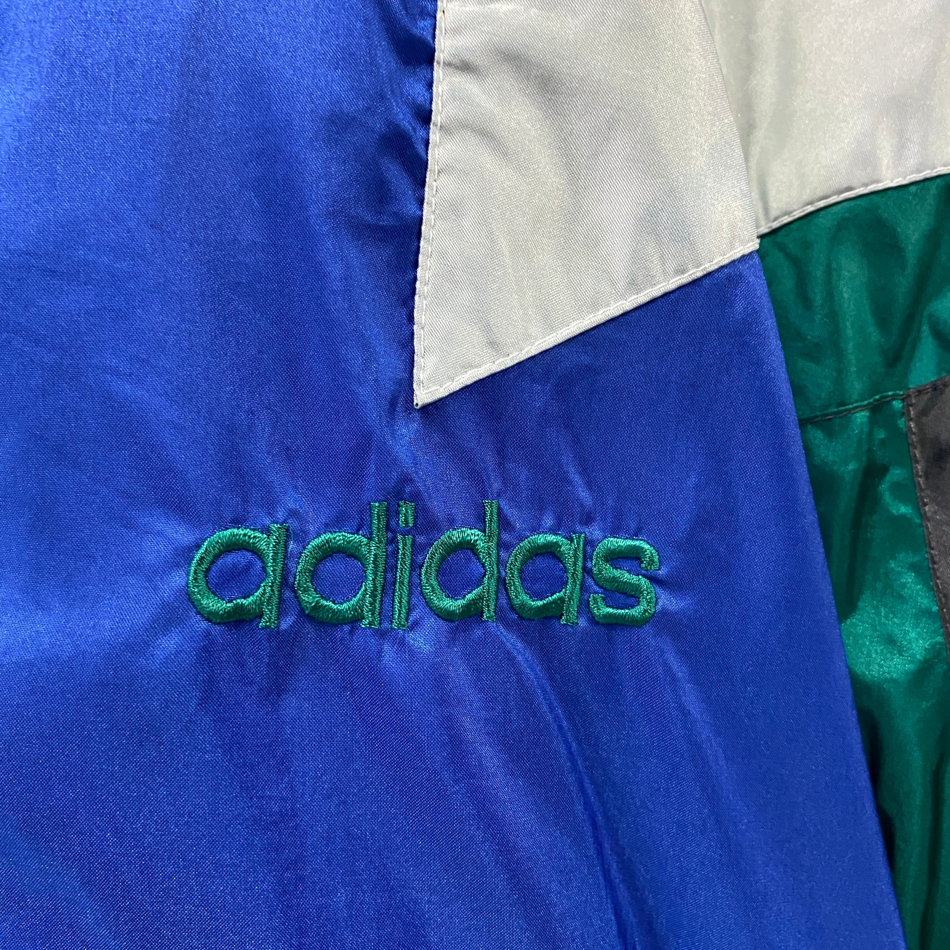 80〜90年代 adidas ロゴ刺繍 アディダス 切替 ナイロンジャケット