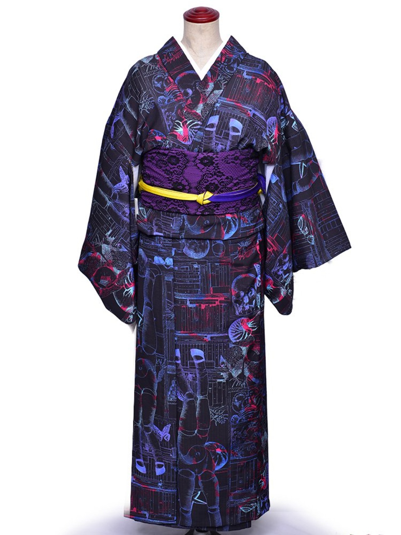 【受注商品】RumiRockセオαゆかた「ドラコニアサロン」 ピンクブルー　[A660]