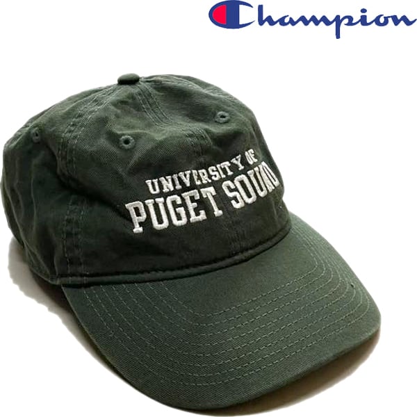 1点物◇チャンピオン深緑/帽子ピュージェットサウンド大学キャップ古着