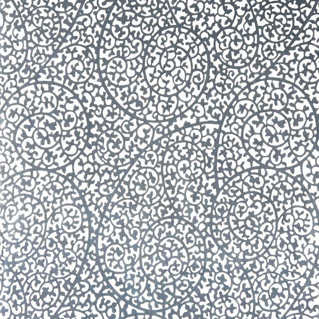 蛸唐草手拭い　白×灰