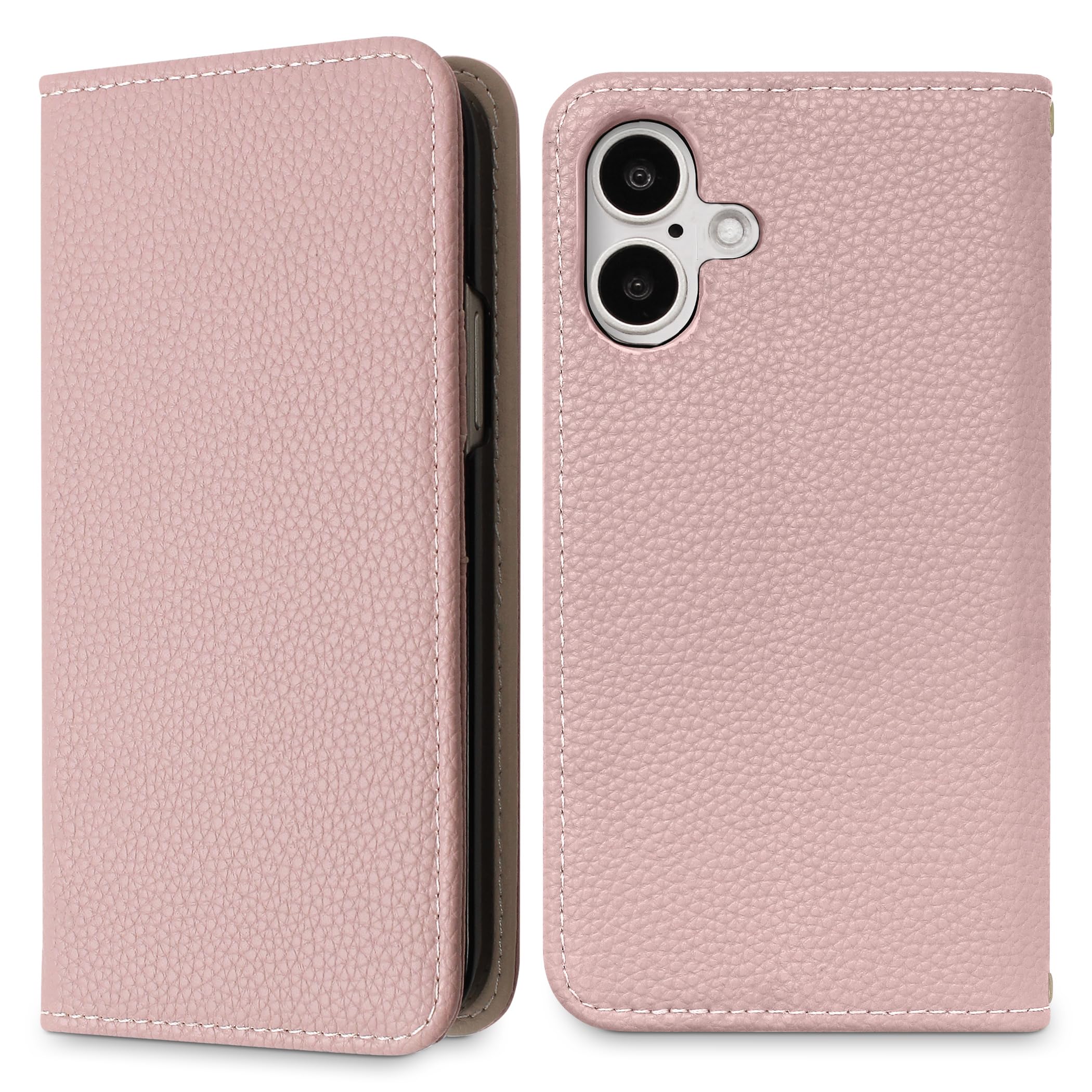 MINTY iPhone16 用 ケース 手帳型 ベルトなし モーヴピンク