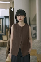 DU260716 Tweed Crew Neck Vest【set up可】【一部予約商品10月中旬】