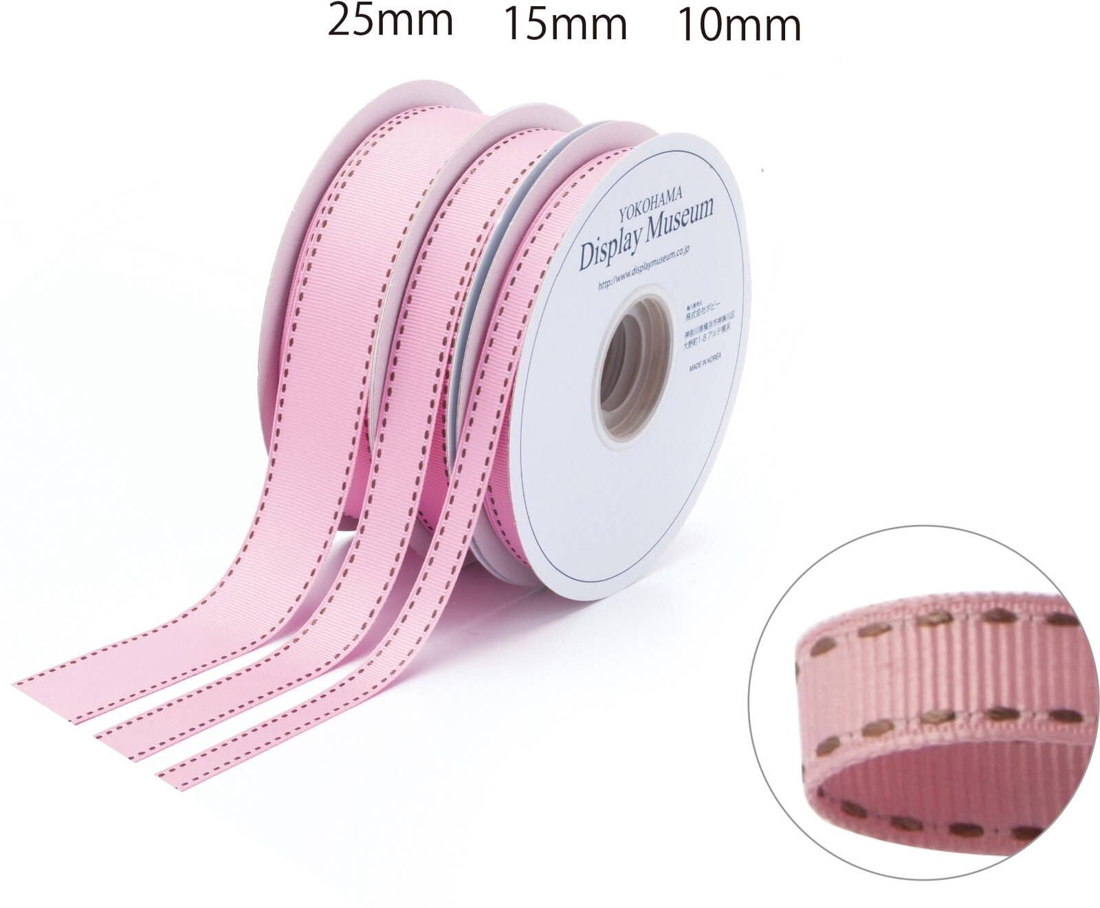 ステッチリボン１５ミリ　Ｒ　レッド系　MRK-0011R　4961823731976　リボン > 定番リボン