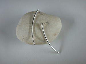 <vintage silver925>long curv pierce