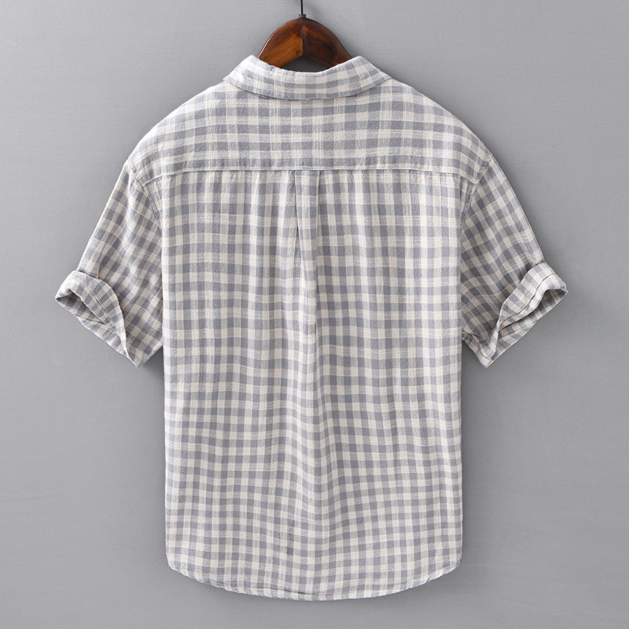 【M-3XL】Fine Check Short Sleeve Shirt / ファイン チェック 半袖 シャツ