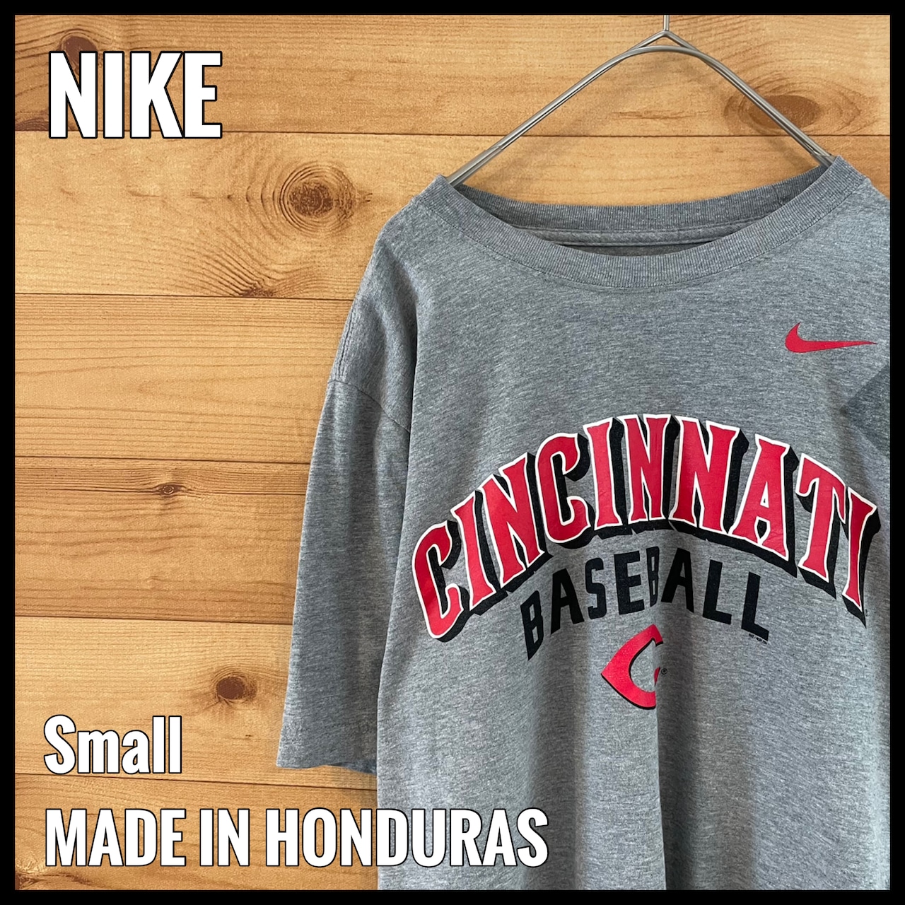 【NIKE】MLB シンシナティレッズ Tシャツ アーチロゴ プリント Sサイズ us古着 アメリカ古着