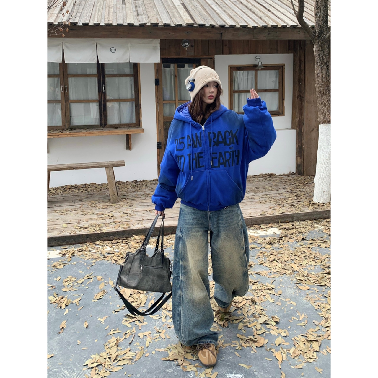 【暖かさUP】スプレー加工ジップパーカー中綿ジャケット T1967