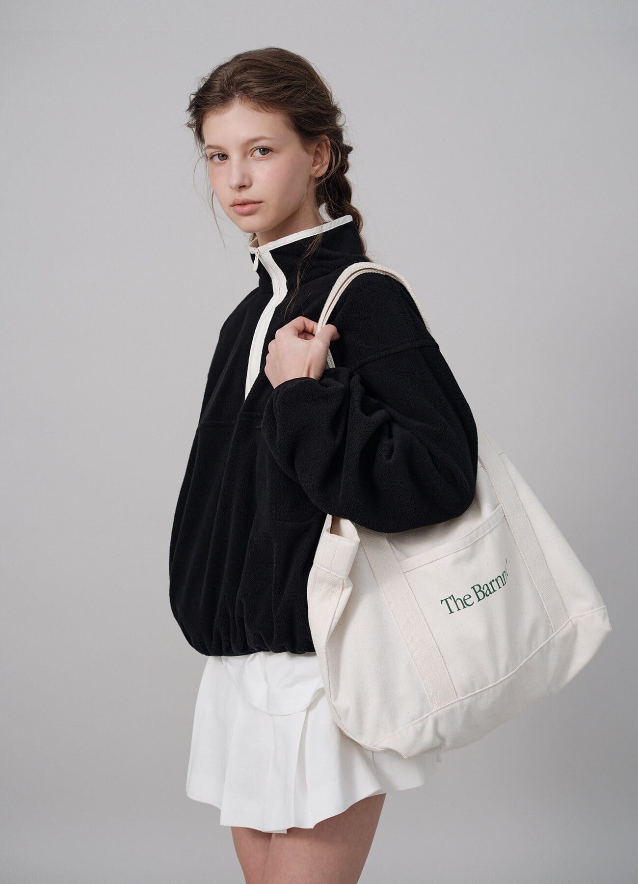 The Barnnet] Grey Lapland Fleece Half-Zip Pullover 正規品 韓国