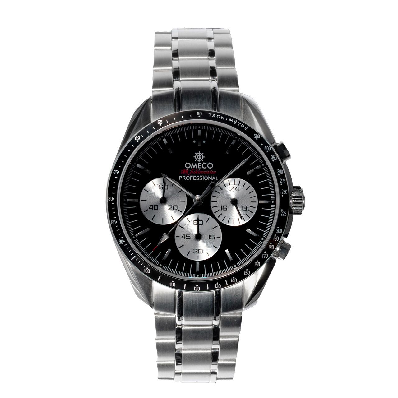 【OMECO】CHRONOGRAPH WATCH KIWAMI SILVER×BLACKWHITE シルバー×ブラックホワイト