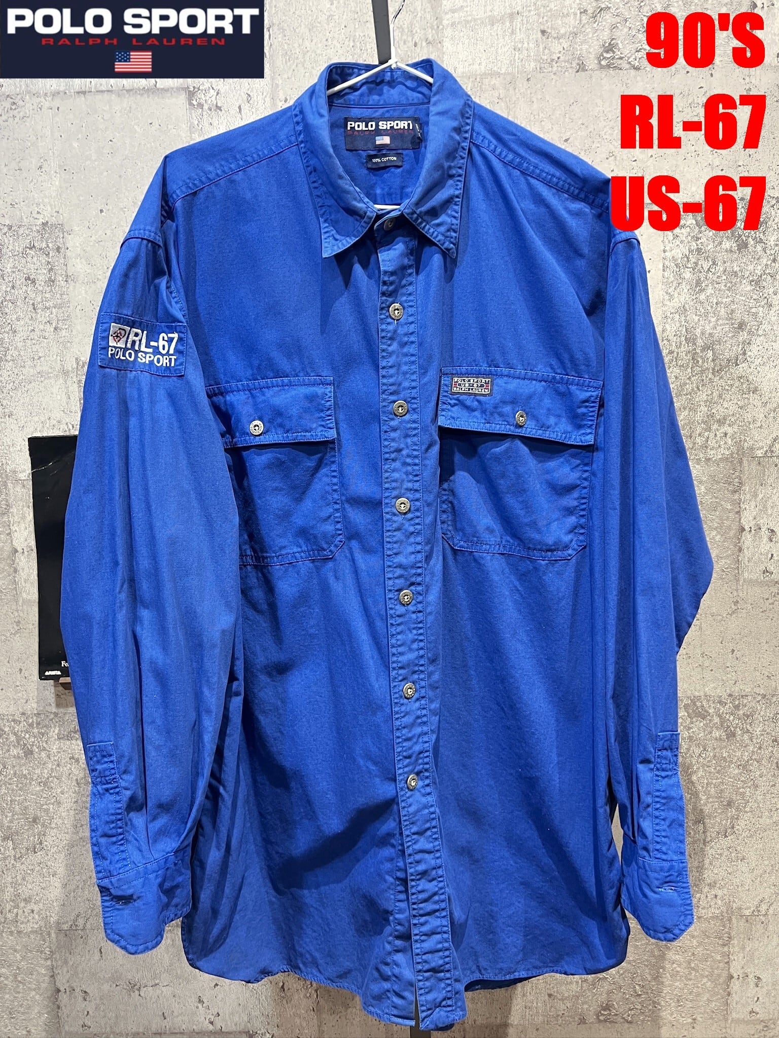 90'S POLO SPORT ポロスポーツ 正規品 RL-67 US-67 長袖シャツ L