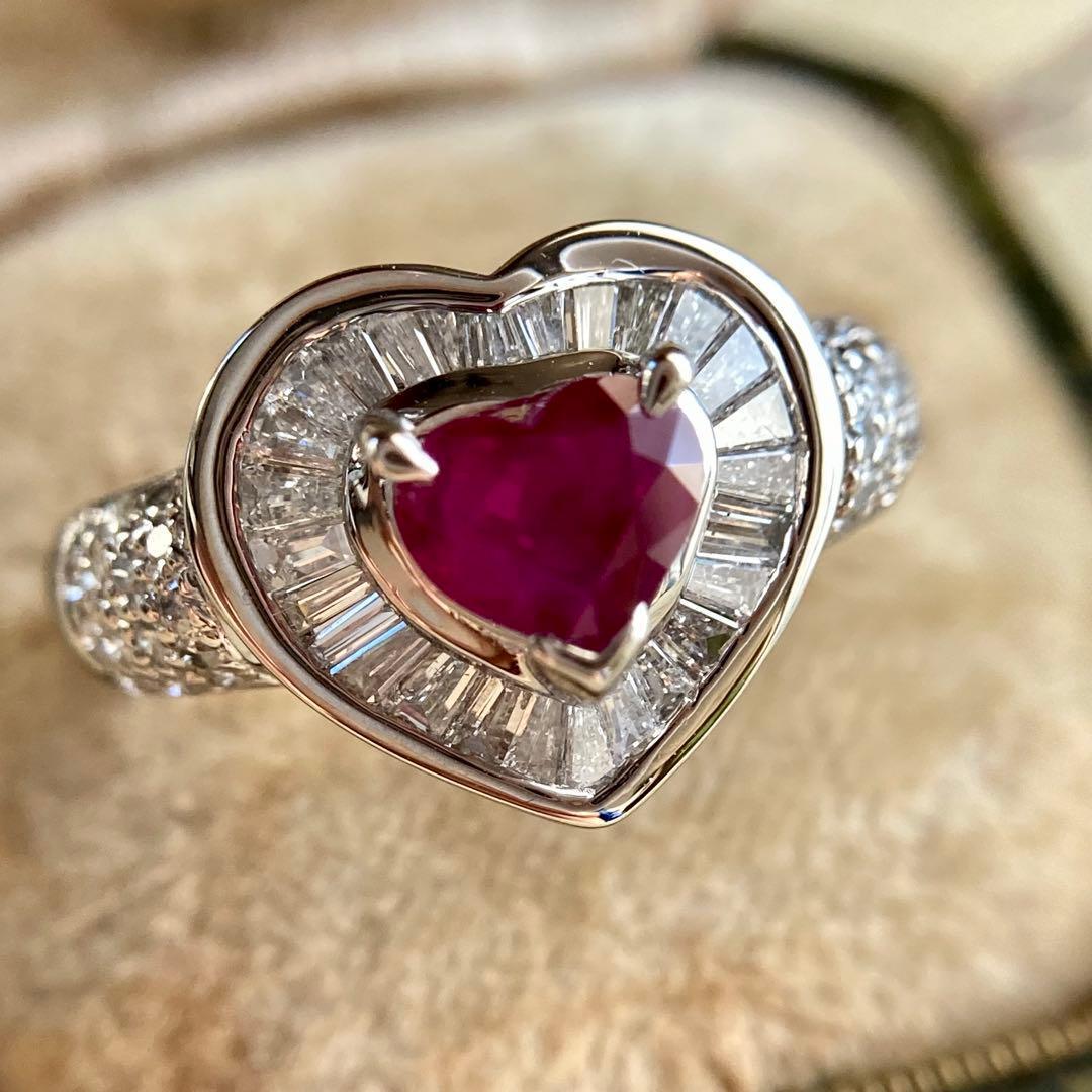 pt900 ビルマ産ピジョンブラッドルビー2.13ct ダイヤ0.79ct 指輪 pt900 ビルマ産ピジョンブラッドルビー2.13ct ダイヤ0.79ct 指輪 | Mei