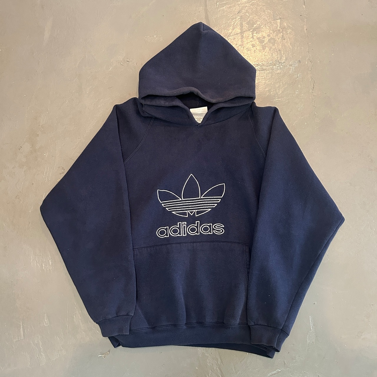 90s adidas hoodie / MADE IN USA ネイビー パーカー アディダス 