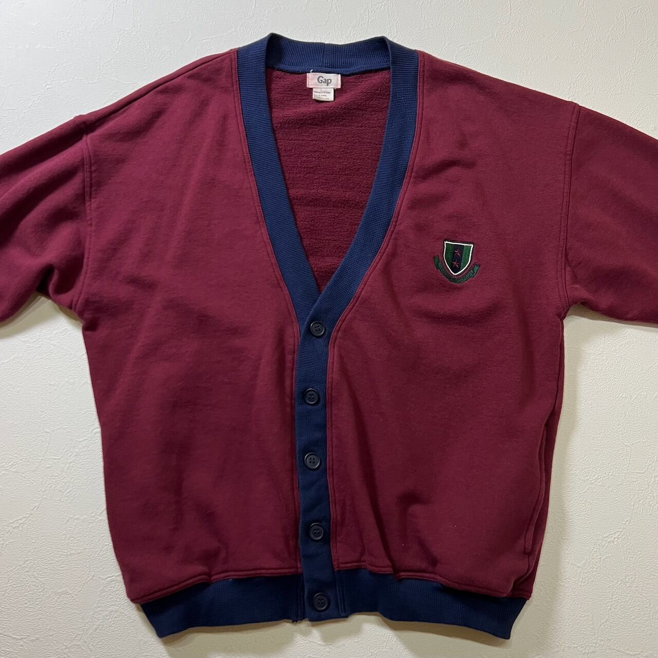80s OLD GAP コットン ワンポイント カーディガン ギャップ オールド