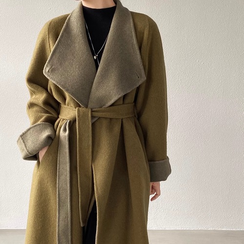 3色／ウールブレンドコート ・20116